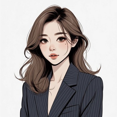 Asian woman in navy blazer