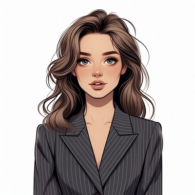 Beautiful woman in gray blazer