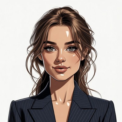 Beautiful woman in suit illustration