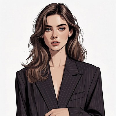 Beautiful woman in pinstripe blazer