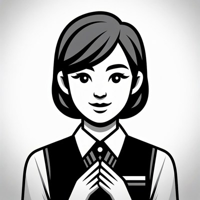 Asian woman in vest smiling