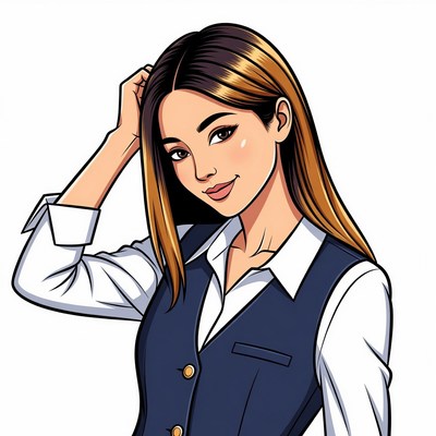 Asian woman thinking in suit