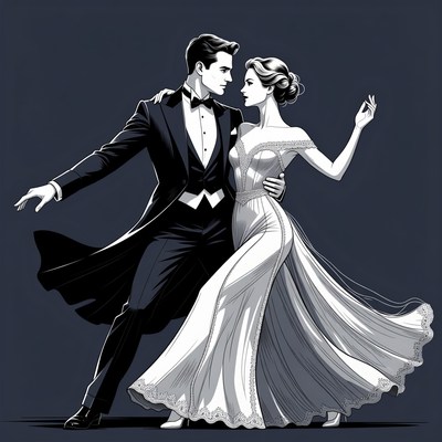 Elegant Couple Ballroom Dancing