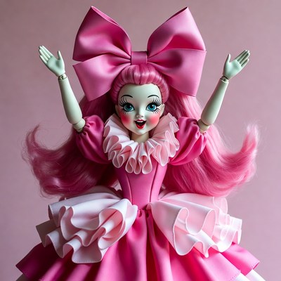 Pink Ballerina Doll with Large Bow