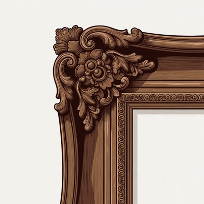Ornate Wooden Picture Frame Corner
