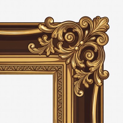 Ornate Golden Picture Frame Corner