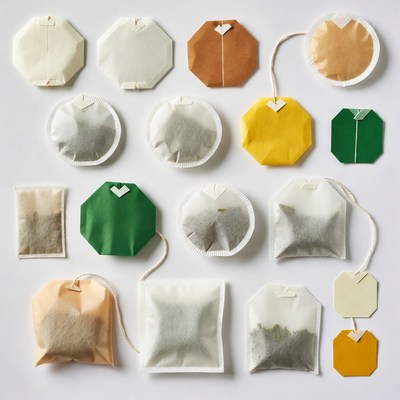 Assortment of Tea Bags Flat Lay