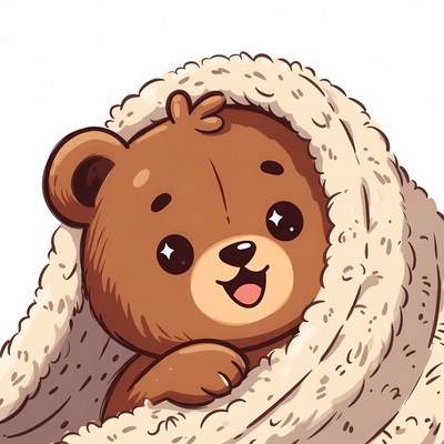 Cute bear in blanket