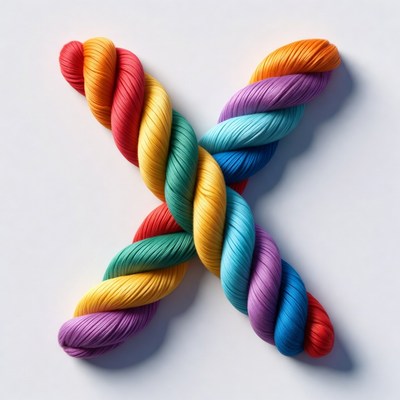 Colorful Twisted Ropes Forming X