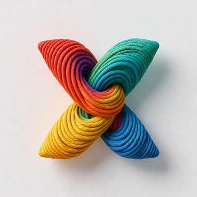 Colorful Twisted Rope X Shape