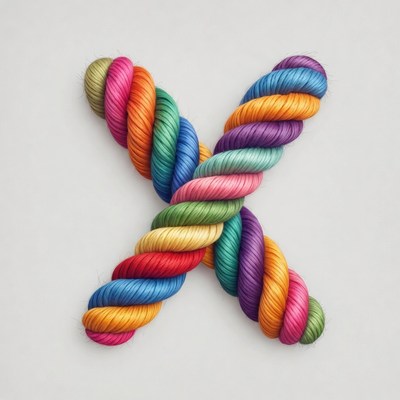 Colorful Yarn Letter X