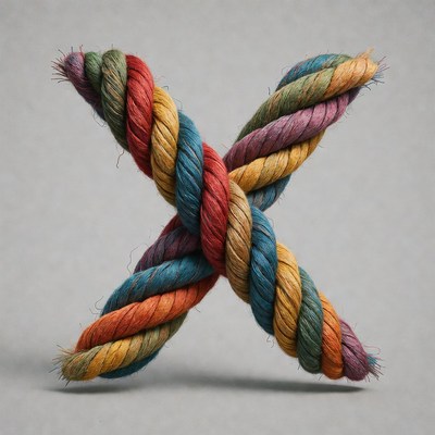 Colorful Rope Twisted into X Shape