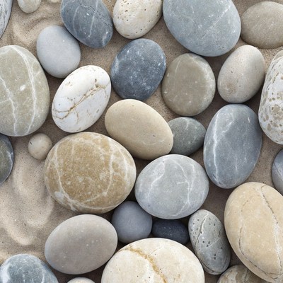 Colorful Pebbles on Sandy Beach