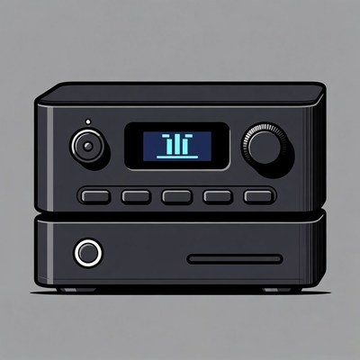 Black Stereo Amplifier Illustration