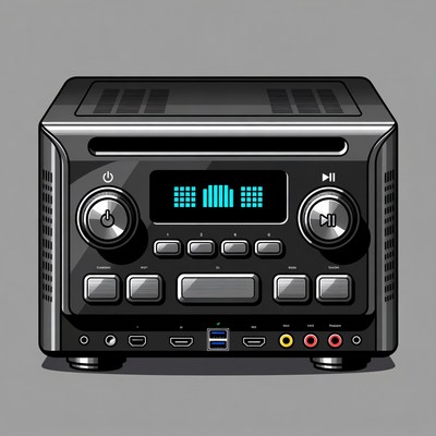 Black Car Stereo Receiver Illustration