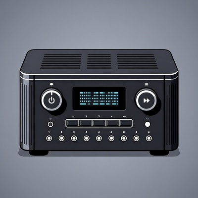 Black Stereo Receiver Illustration