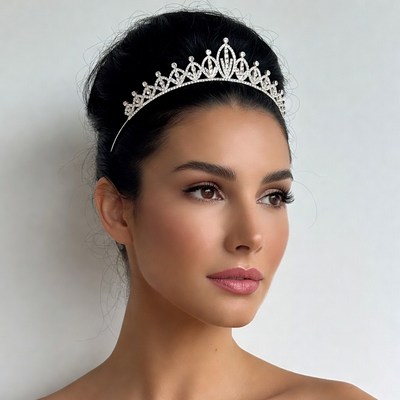 Woman wearing sparkling tiara