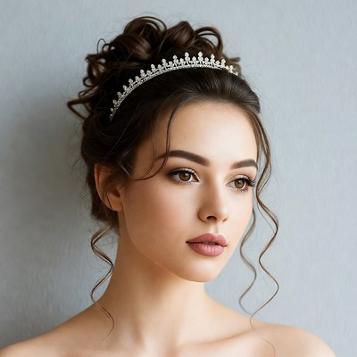 Woman with elegant updo and tiara