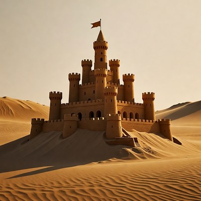 Sandcastle in Desert Dunes