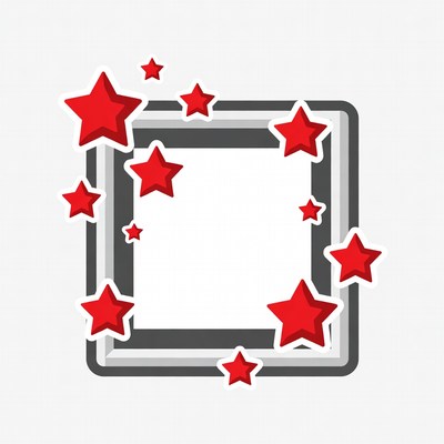 Red Stars Around Gray Frame