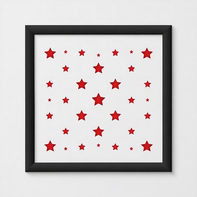Red Stars in Black Frame