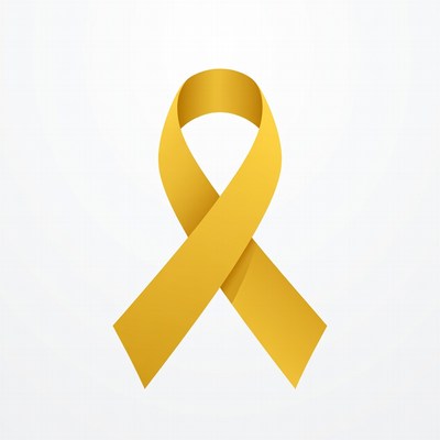 Yellow Ribbon on White Background