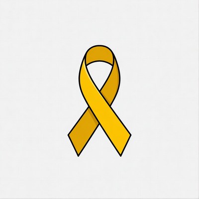 Yellow Ribbon on White Background