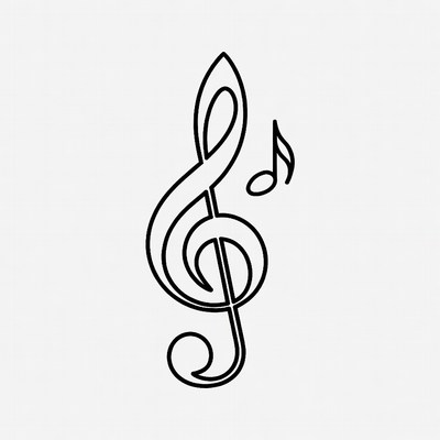Treble Clef with Music Notes