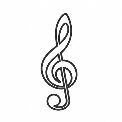 Treble Clef Outline Icon