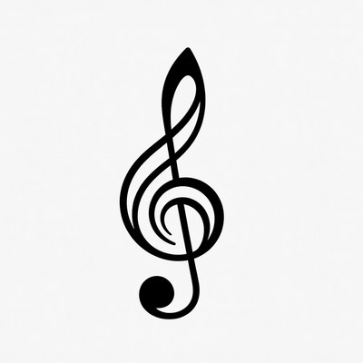 Black treble clef symbol