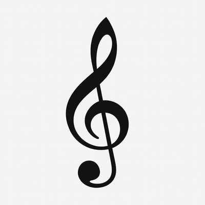 Black treble clef symbol