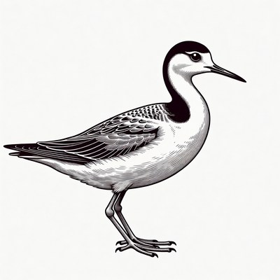 Black-winged Stilt Bird Illustration