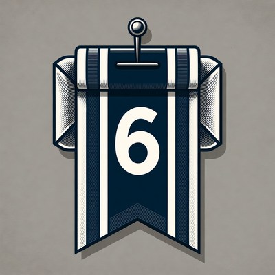 Number 6 Ribbon Badge