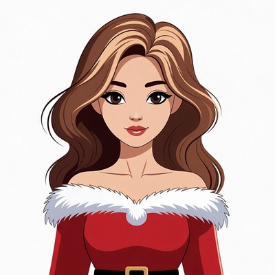 Beautiful woman in Santa dress