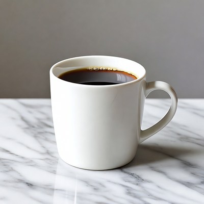 White mug of black coffee