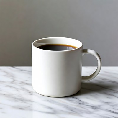 White mug with coffee
