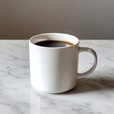White mug of black coffee