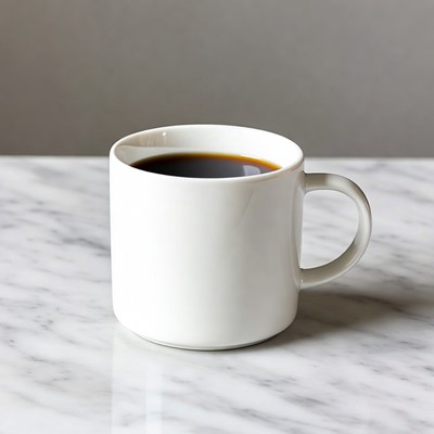 White mug of black coffee