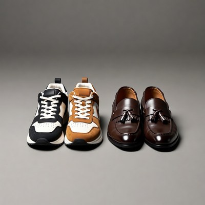 Black Sneakers Tan Sneakers Brown Loafers