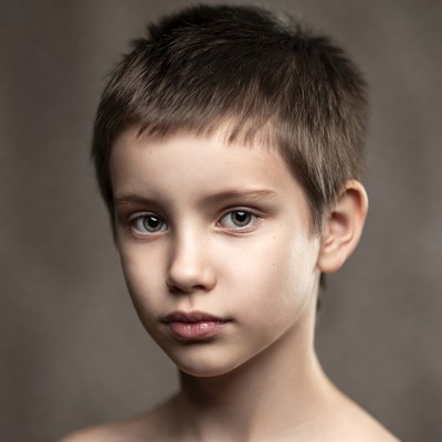 Young boy close-up portrait