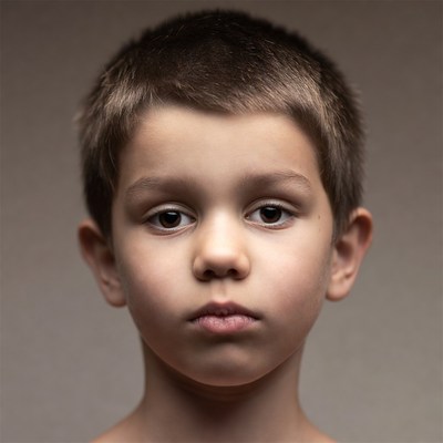 Young boy close-up portrait