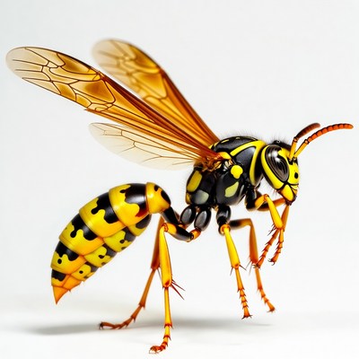 Yellow Jacket Wasp Flying