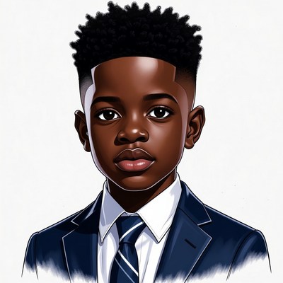 African-American boy in suit