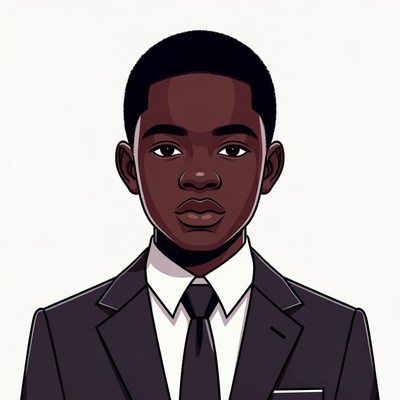 African-American boy in suit