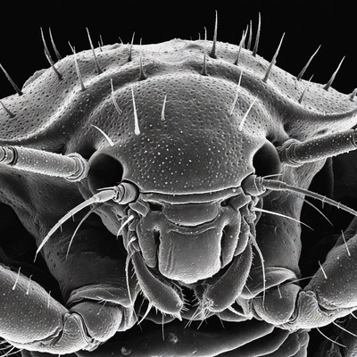 Close-up SEM mite face