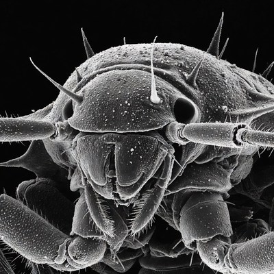 Close-up of bristly mite