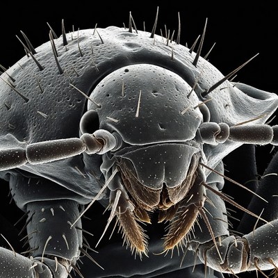 Close-up of silverfish insect