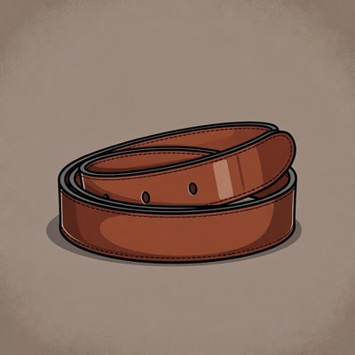Brown Leather Belt Illustration