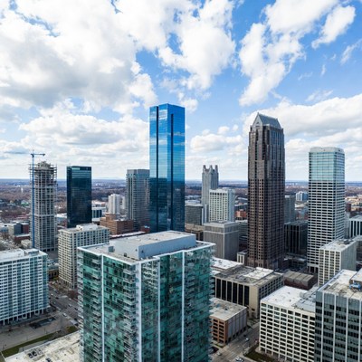 Aerial View of Modern City Skyline