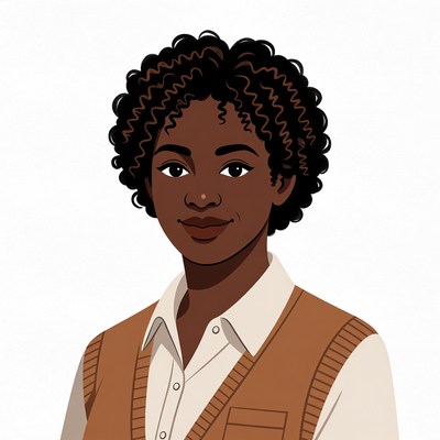 African-American woman with curly hair